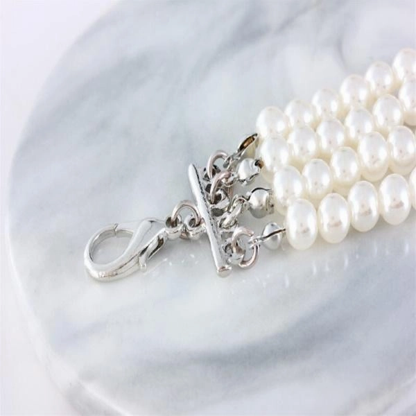 Pearl & Rose Diamante Dog Necklace