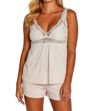 Penelope Tank Camisole Boxer Pajama Set In Heavenly Rose
