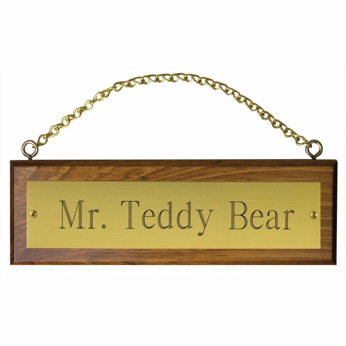 Personalized Engraved Wooden Stall Sign with Chain dog plush toy,stuffed animal dog,cuddly dog toy