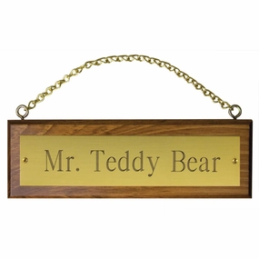 Personalized Engraved Wooden Stall Sign with Chain dog plush toy,stuffed animal dog,cuddly dog toy