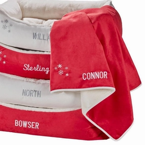 Personalized Holiday Crimson Dog Blanket Crimson fleece dog blanket,soft dog throw,cozy pet blanket