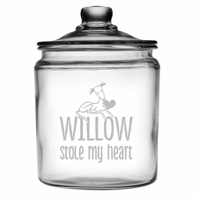 Personalized Stole My Heart Glass Dog Treat Jar pet apparel,dog hoodie,fashionable pet wear