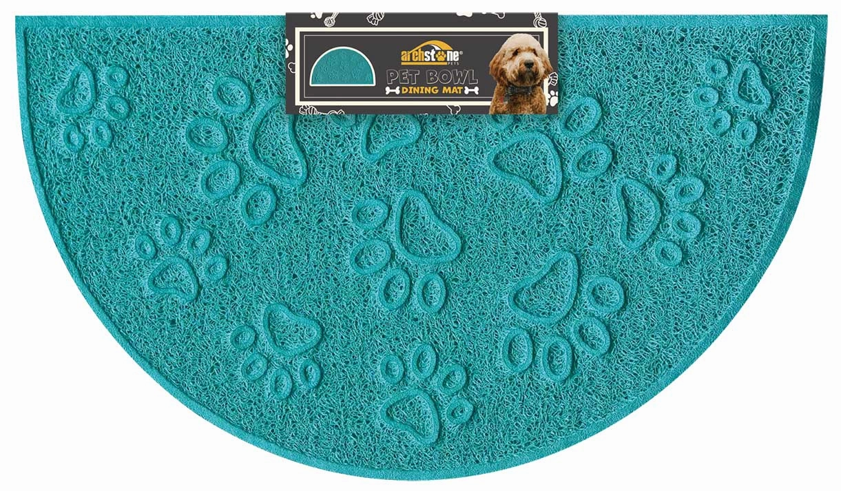 Pet Bowl Dining Mat Green Semicircle cat food bowl,cat feeder,elevated cat dish