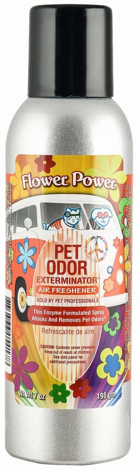 Pet Odor Exterminator Air Freshener Spray, Flower Power, 7 oz cat odor control,cat litter deodorizer,cat cleaning wipes
