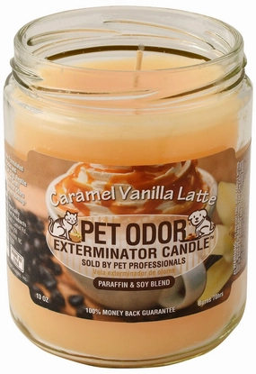 Pet Odor Exterminator Candle, Caramel Vanilla Latte, 13 oz cat odor control,cat litter deodorizer,cat cleaning wipes