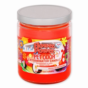 Pet Odor Exterminator Candle, Flower Power, 13 oz cat odor control,cat litter deodorizer,cat cleaning wipes