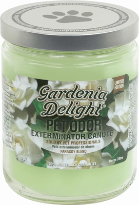 Pet Odor Exterminator Candle, Gardenia Delight, 13 oz cat odor control,cat litter deodorizer,cat cleaning wipes