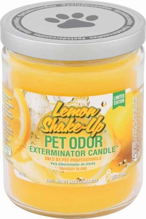Pet Odor Exterminator Candle, Lemon Shake-Up, 13 oz cat odor control,cat litter deodorizer,cat cleaning wipes