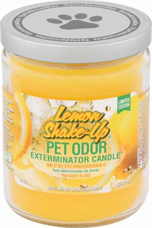 Pet Odor Exterminator Candle, Lemon Shake-Up, 13 oz cat odor control,cat litter deodorizer,cat cleaning wipes