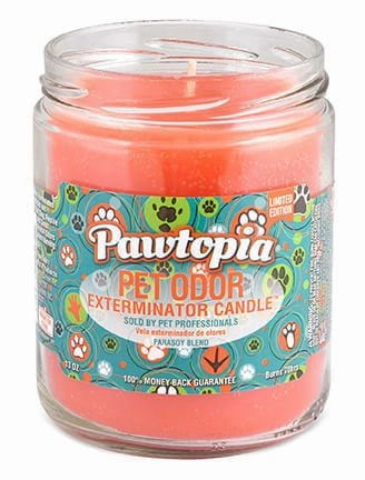 Pet Odor Exterminator Candle, Pawtopia, 13 oz cat odor control,cat litter deodorizer,cat cleaning wipes