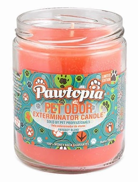 Pet Odor Exterminator Candle, Pawtopia, 13 oz cat odor control,cat litter deodorizer,cat cleaning wipes