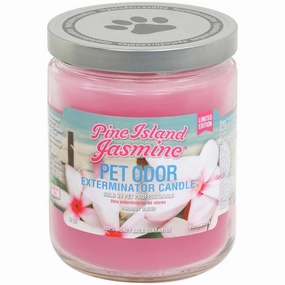 Pet Odor Exterminator Candle, Pine Island Jasmine, 13 oz cat odor control,cat litter deodorizer,cat cleaning wipes