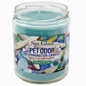 Pet Odor Exterminator Candle, Sea Glass, 13 oz cat odor control,cat litter deodorizer,cat cleaning wipes