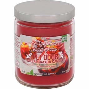 Pet Odor Exterminator Candle, Sippin' Sangria, 13 oz cat odor control,cat litter deodorizer,cat cleaning wipes