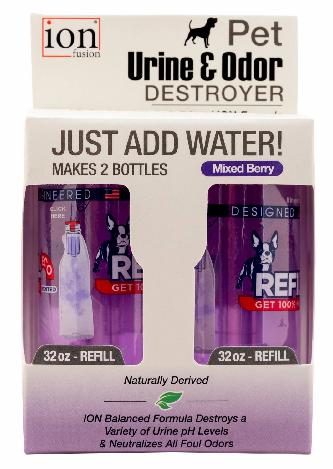 Pet Urine & Odor Destroyer Refill, Mixed Berry, 2-pk cat odor control,cat litter deodorizer,cat cleaning wipes