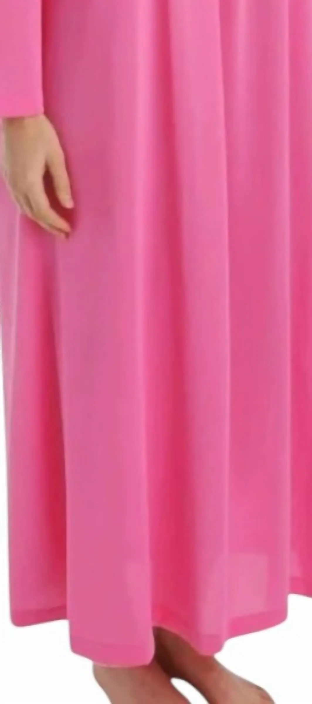 Petals 53 Inch Long Sleeve Gown In Rosy Pink