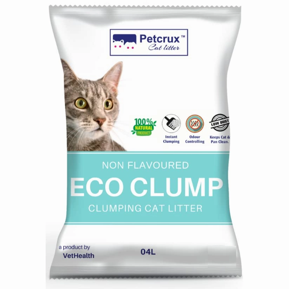 Petcrux Eco Clump Bentonite Unscented Cat Litter cat waste,cat garbage bin,cat waste disposal