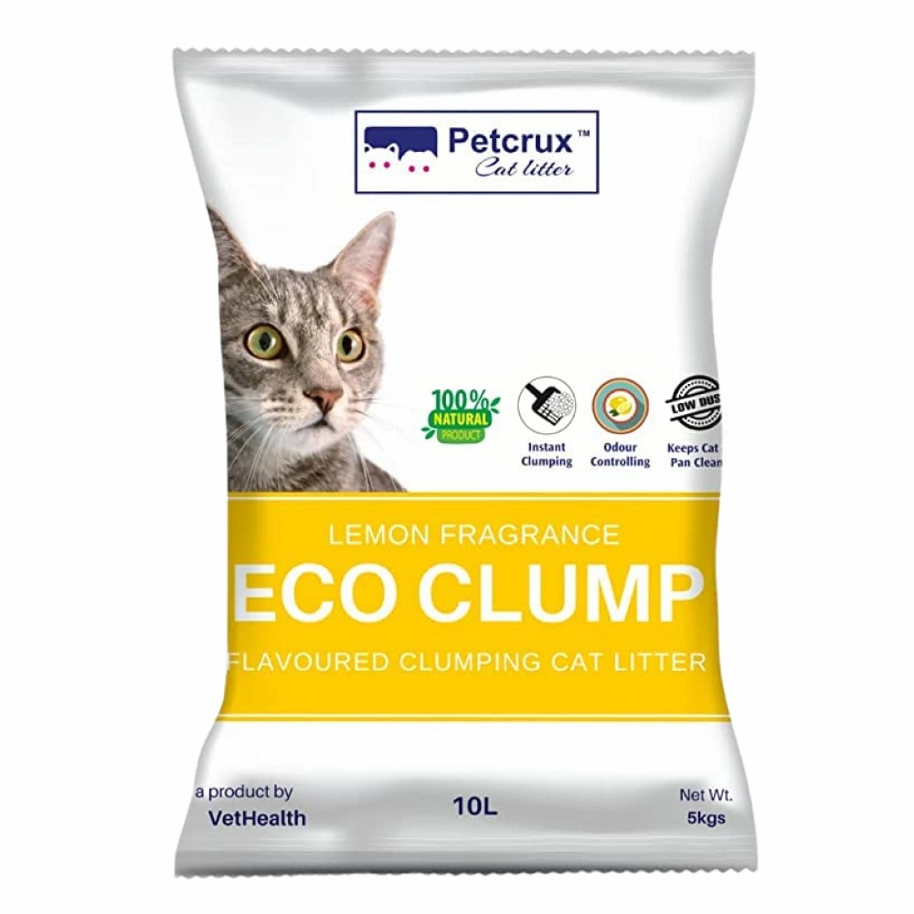 Petcrux Lemon Scented Eco Clumping Cat Litter cat waste,cat garbage bin,cat waste disposal