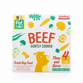 PetCubes Gently Cooked Beef Grain-Free Frozen Dog Food 2.24kg raw pet food,frozen meat dog,raw feeding dog