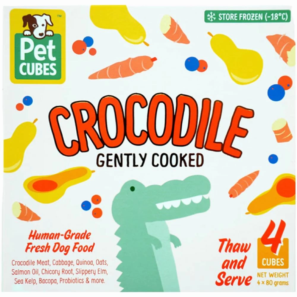 PetCubes Gently Cooked Crocodile Grain-Free Frozen Dog Food 2.24kg raw pet food,frozen meat dog,raw feeding dog