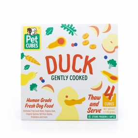 PetCubes Gently Cooked Duck Grain-Free Frozen Dog Food 2.24kg raw pet food,frozen meat dog,raw feeding dog