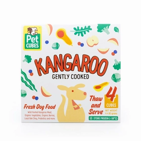 PetCubes Gently Cooked Kangaroo Grain-Free Frozen Dog Food 2.24kg raw pet food,frozen meat dog,raw feeding dog