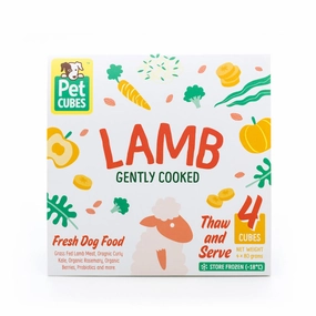 PetCubes Gently Cooked Lamb Grain-Free Frozen Dog Food 2.24kg raw pet food,frozen meat dog,raw feeding dog