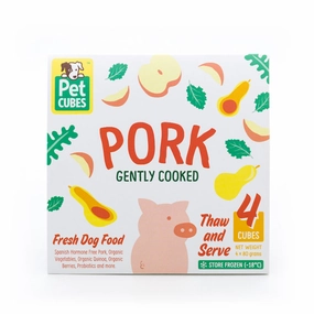 PetCubes Gently Cooked Pork Grain-Free Frozen Dog Food 2.24kg raw pet food,frozen meat dog,raw feeding dog