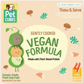 PetCubes Gently Cooked Vegan Formula Frozen Dog Food 2.24kg raw pet food,frozen meat dog,raw feeding dog