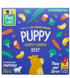 PetCubes Puppy Gently Cooked Beef Grain-Free Frozen Dog Food 2.24kg raw pet food,frozen meat dog,raw feeding dog