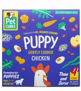 PetCubes Puppy Gently Cooked Chicken Grain-Free Frozen Dog Food 2.24kg raw pet food,frozen meat dog,raw feeding dog