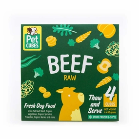 PetCubes Raw Beef Grain-Free Frozen Dog Food 2.25kg raw pet food,frozen meat dog,raw feeding dog
