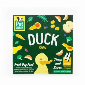 PetCubes Raw Duck Grain-Free Frozen Dog Food 2.25kg raw pet food,frozen meat dog,raw feeding dog