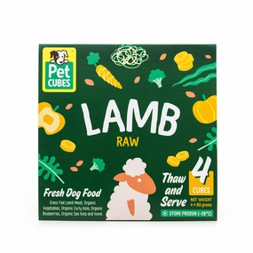 PetCubes Raw Lamb Grain-Free Frozen Dog Food 2.25kg raw pet food,frozen meat dog,raw feeding dog