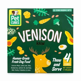 PetCubes Raw Venison Grain-Free Frozen Dog Food 2.25kg raw pet food,frozen meat dog,raw feeding dog