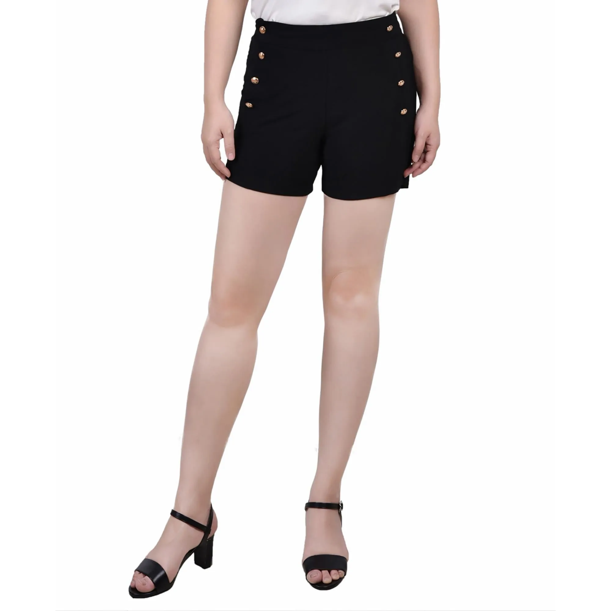 Petites Womens High Rise Sailor Casual Shorts