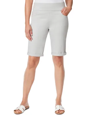 Petites Womens Mid Rise Knee Length Bermuda Shorts