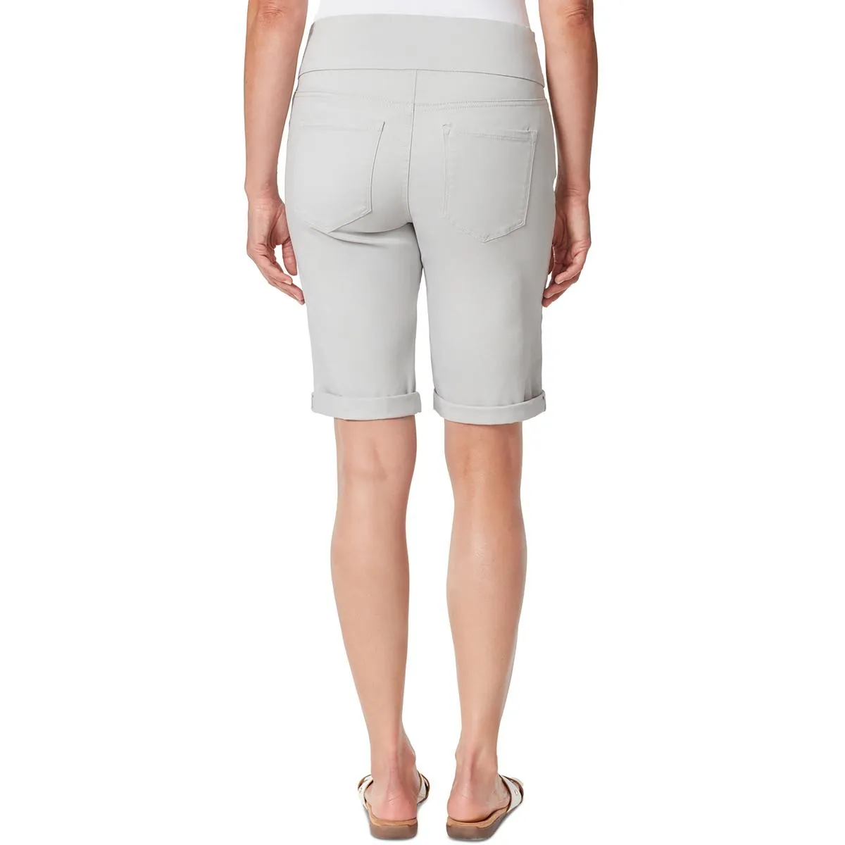 Petites Womens Mid Rise Knee Length Bermuda Shorts