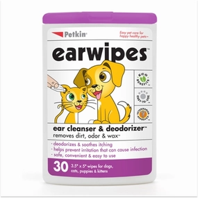 Petkin Ear Wipes for Dogs and Cats cat odor eliminator,cat cleaner spray,cat deodorizer