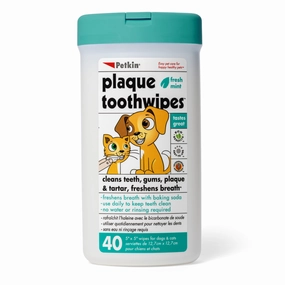 Petkin Plaque Fresh Mint Toothwipes for Dogs cat odor eliminator,cat cleaner spray,cat deodorizer