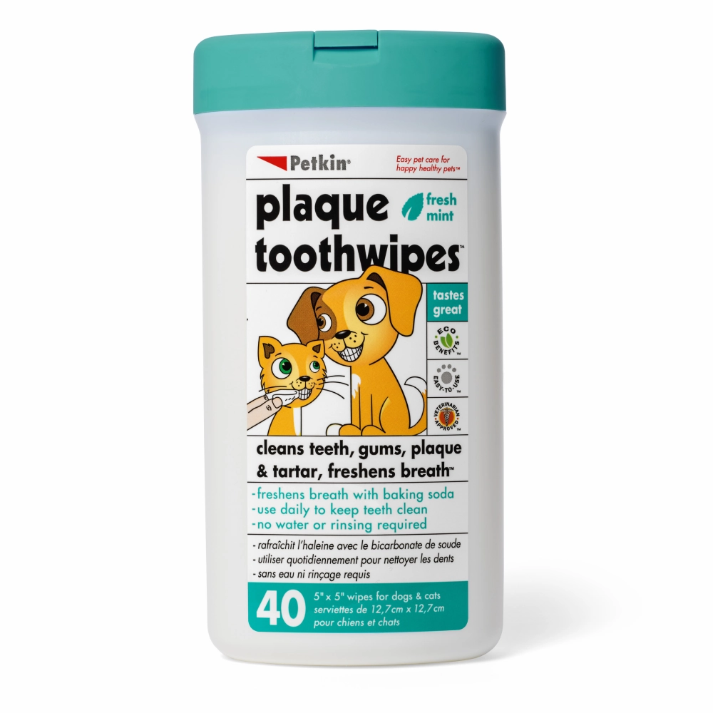 Petkin Plaque Fresh Mint Toothwipes for Dogs cat odor eliminator,cat cleaner spray,cat deodorizer