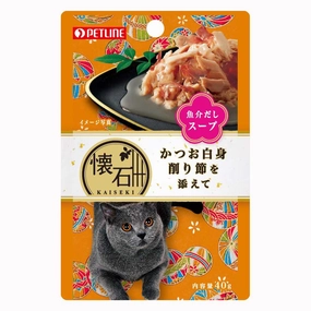 Petline Kaiseki Katsuo White Meat with Kezuribushi in Soup Pouch Cat Food 40g x 12 (Exp 1Aug25) premium cat food dental cat treats cat chicken treats tuna cat food cat fish treats