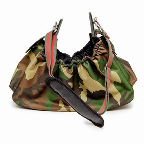 Petote Gigi Sling Dog Carrier Camo dog bowtie leather collar dog charm dog party wear dog scarf set