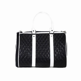 Petote JL Duffel Dog Carrier Black And White dog bowtie leather collar dog charm dog party wear dog scarf set