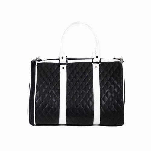 Petote JL Duffel Dog Carrier Black And White dog bowtie leather collar dog charm dog party wear dog scarf set