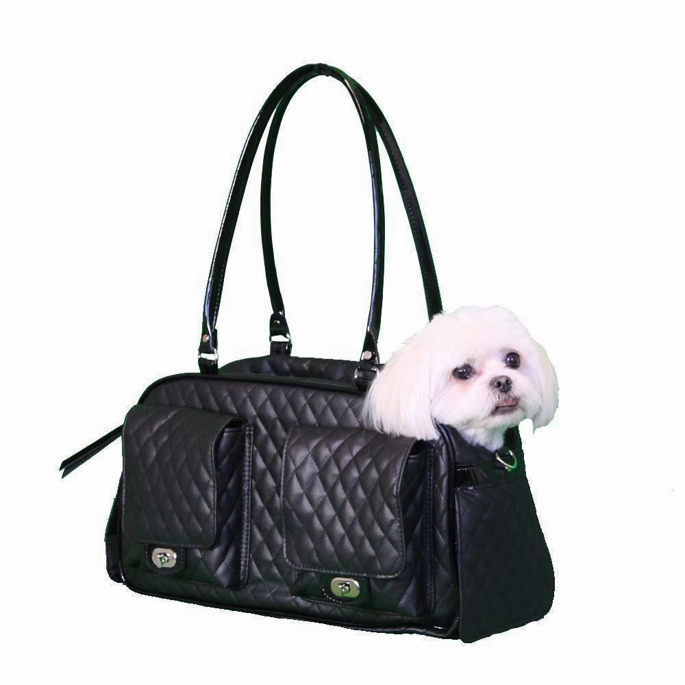 Petote Marlee Dog Carrier Black Quilted