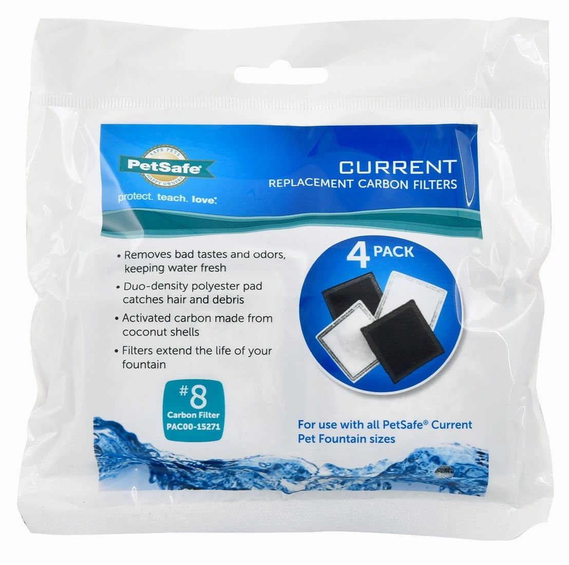 PetSafe Current Fountain Replacement Filters, 4 pk cat food bowl,cat feeder,elevated cat dish