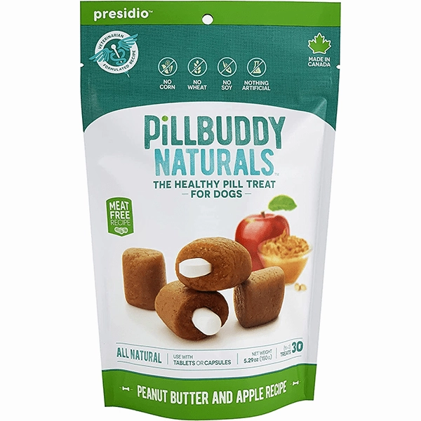 Pill Buddy Naturals Pill Hiding Treat for Dogs; Peanut Butter & Apple Recipe dog health supplement,dog multivitamin,canine health care
