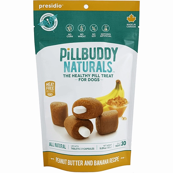 Pill Buddy Naturals Pill Hiding Treat for Dogs; Peanut Butter & Banana Recipe dog health supplement,dog multivitamin,canine health care