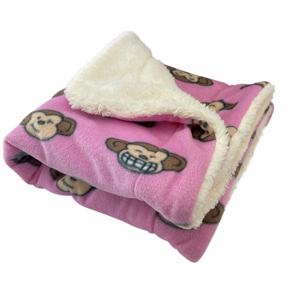 Pink Silly Monkey Fleece Dog Blanket fleece dog blanket,soft dog throw,cozy pet blanket